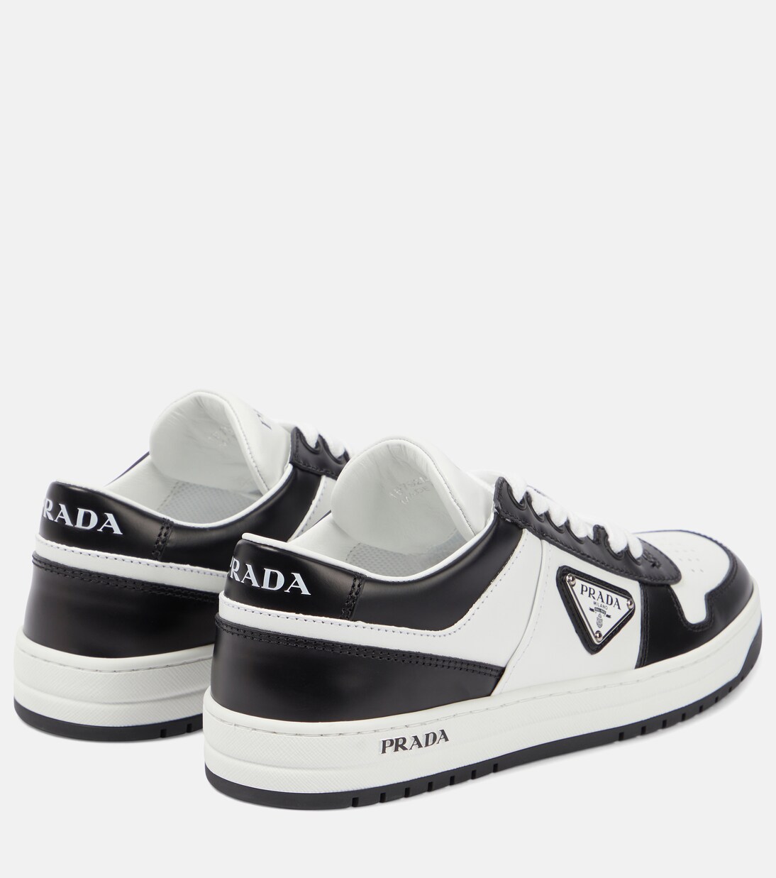 Logo leather sneakers | Prada