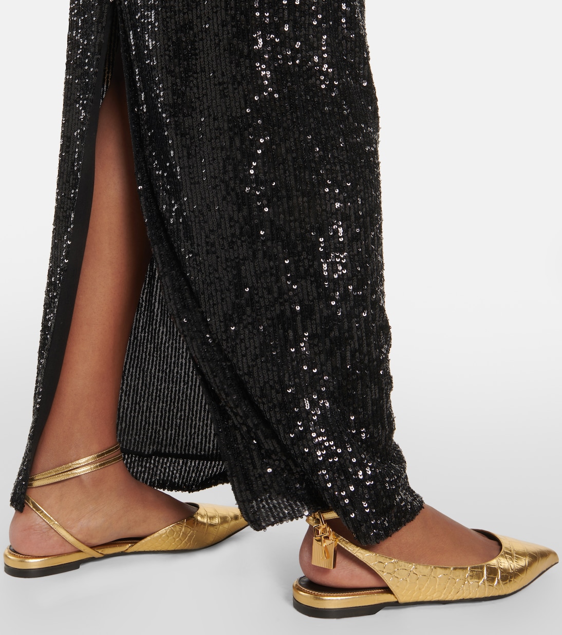 Padlock croc-effect ballet flats | Tom Ford