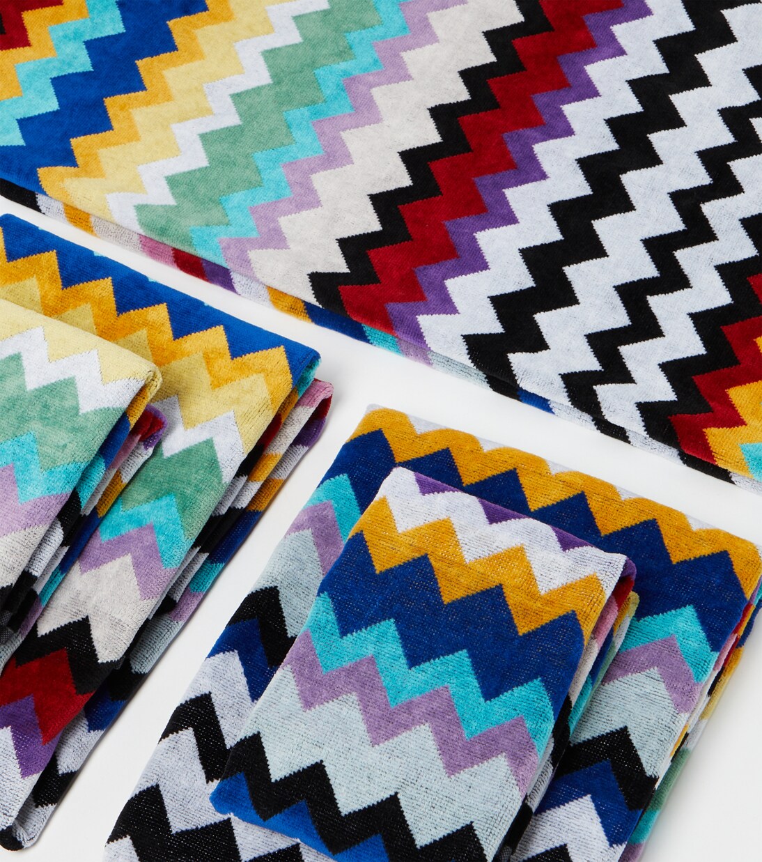 Cyrus set of 5 Zigzag cotton terry towels | Missoni