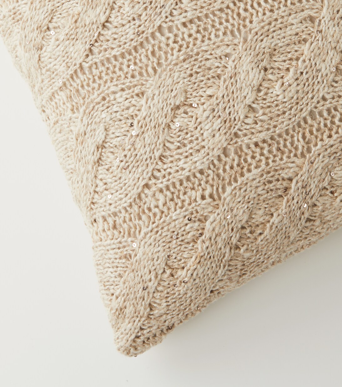 Cable-knit linen and silk cushion | Brunello Cucinelli