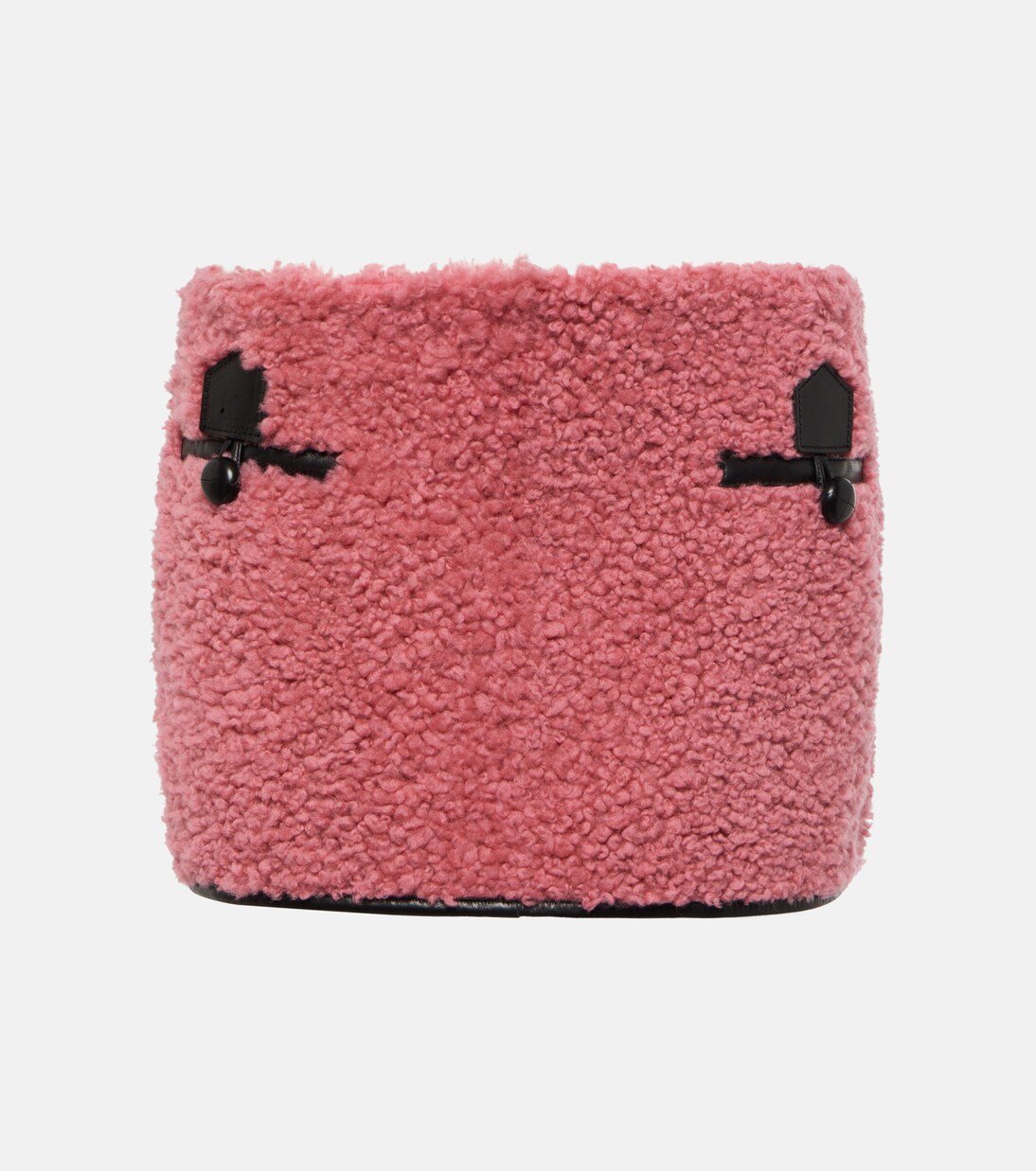 Minirock aus Shearling mit Leder | Blancha