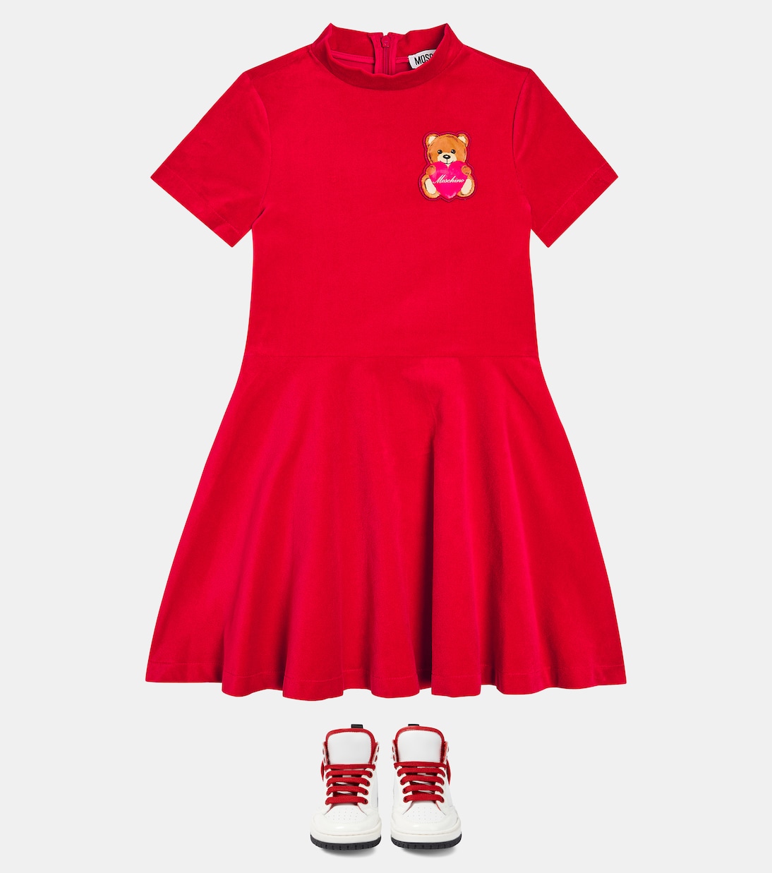 Teddy Bear velvet dress | Moschino Kids