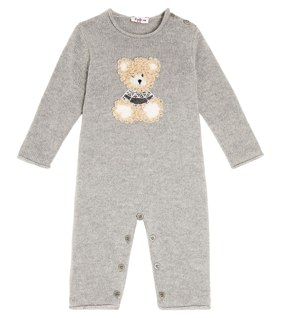 Baby teddy bear virgin wool onesie | Il Gufo