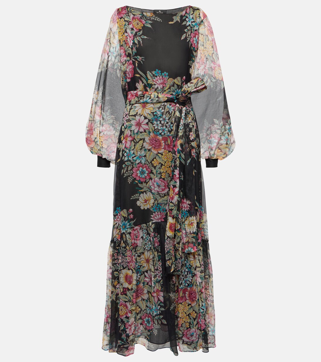 Robe longue en soie à fleurs | Etro