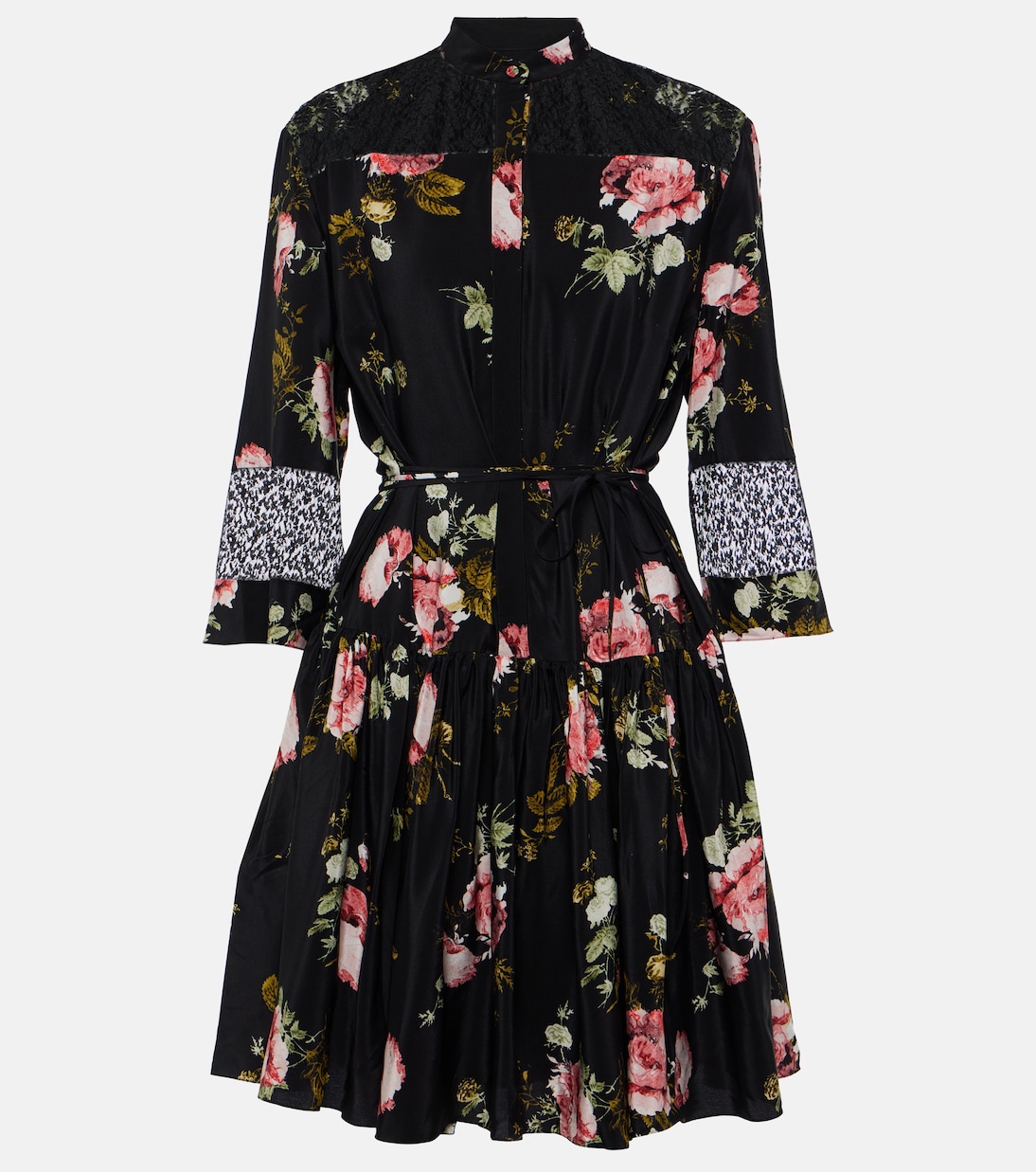 Floral silk crêpe de chine minidress  | Erdem