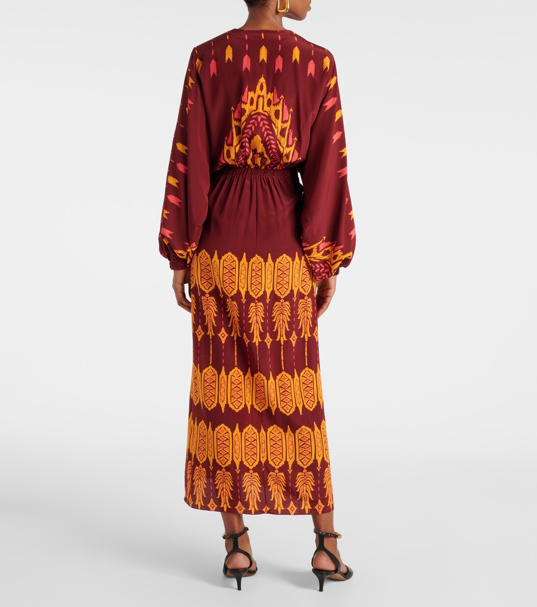 فستان لف من الحرير بطبعات | Johanna Ortiz