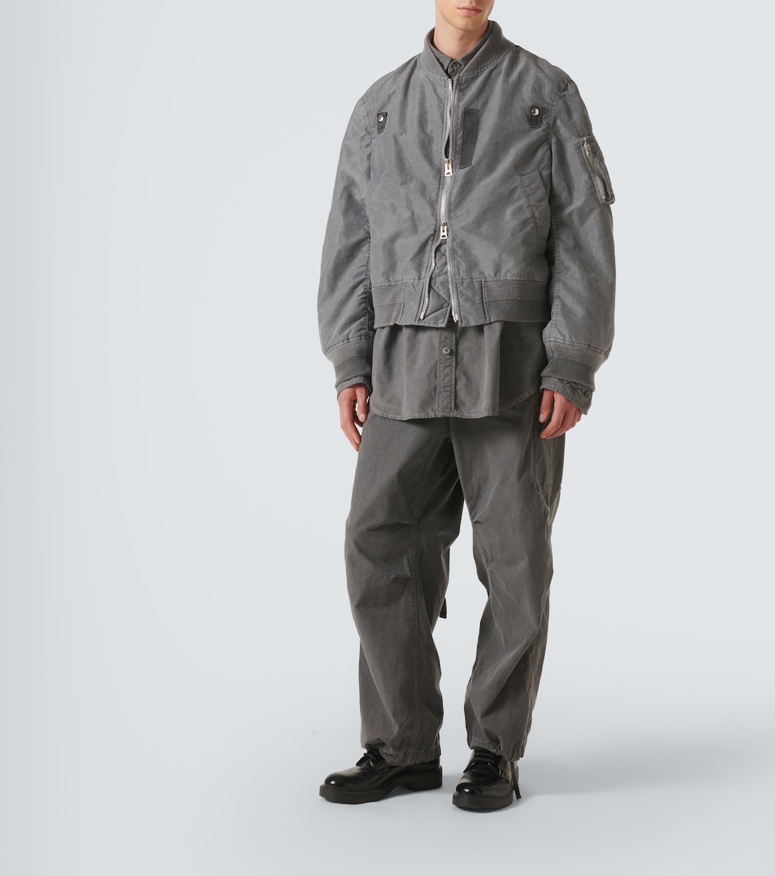 Ripstop-trimmed twill bomber jacket | Sacai