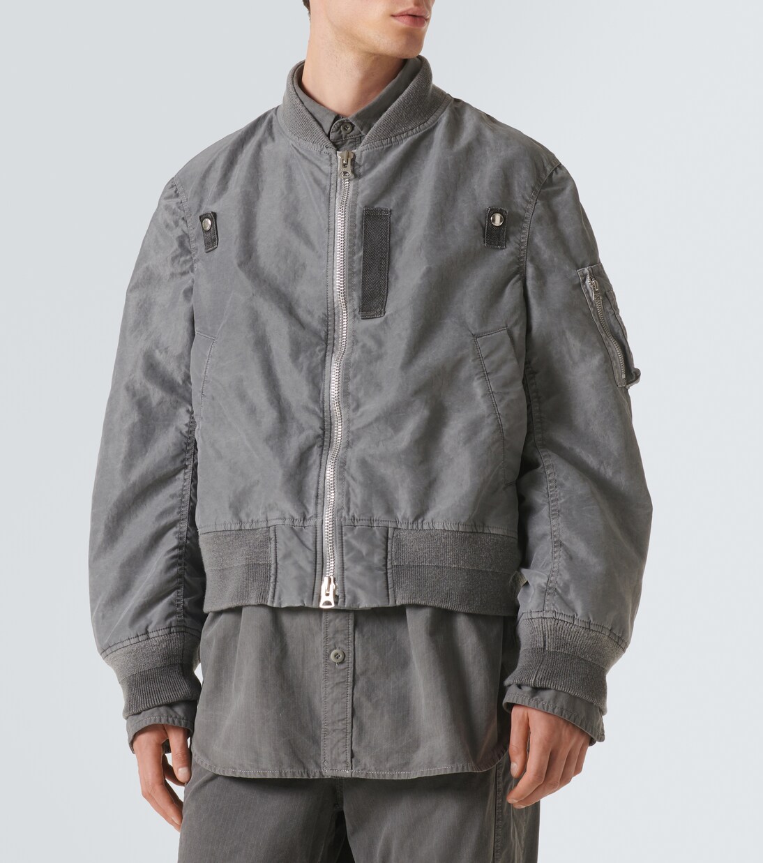 Ripstop-trimmed twill bomber jacket | Sacai