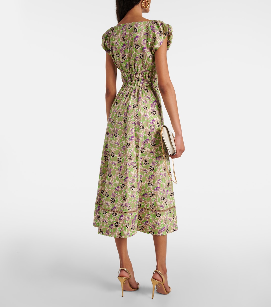 Robe midi en coton à fleurs | Tory Burch