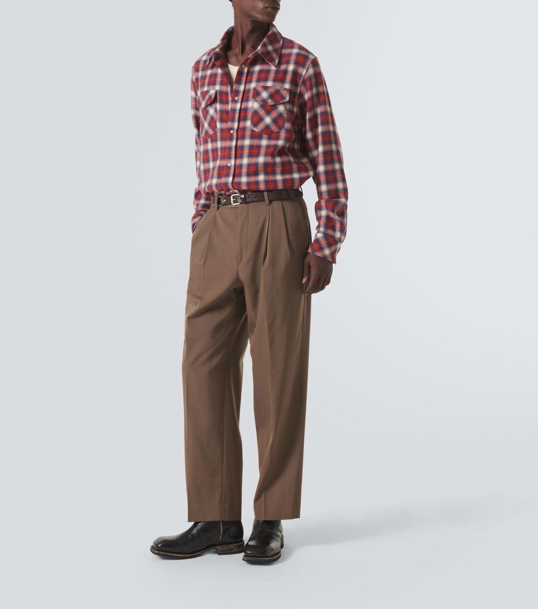 Camisa Ski Santa Fe de cachemir a cuadros | God's True Cashmere