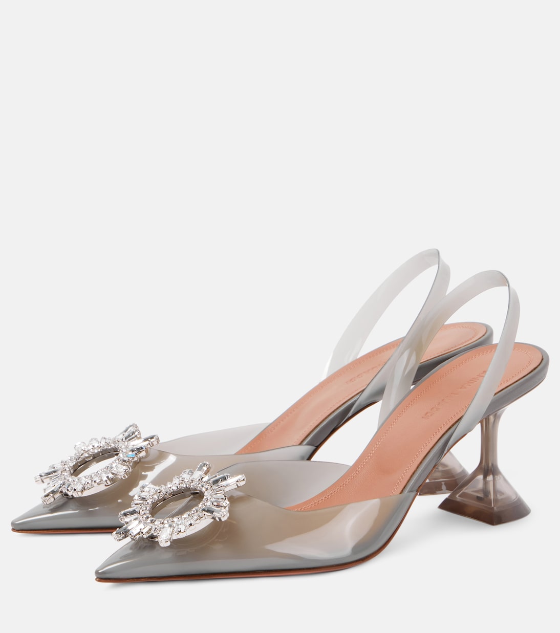 Pumps slingback Begum Glass 70 in PVC | Amina Muaddi