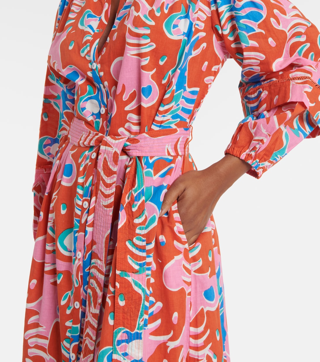 Robe chemise Cathy imprimée en coton | Poupette St Barth