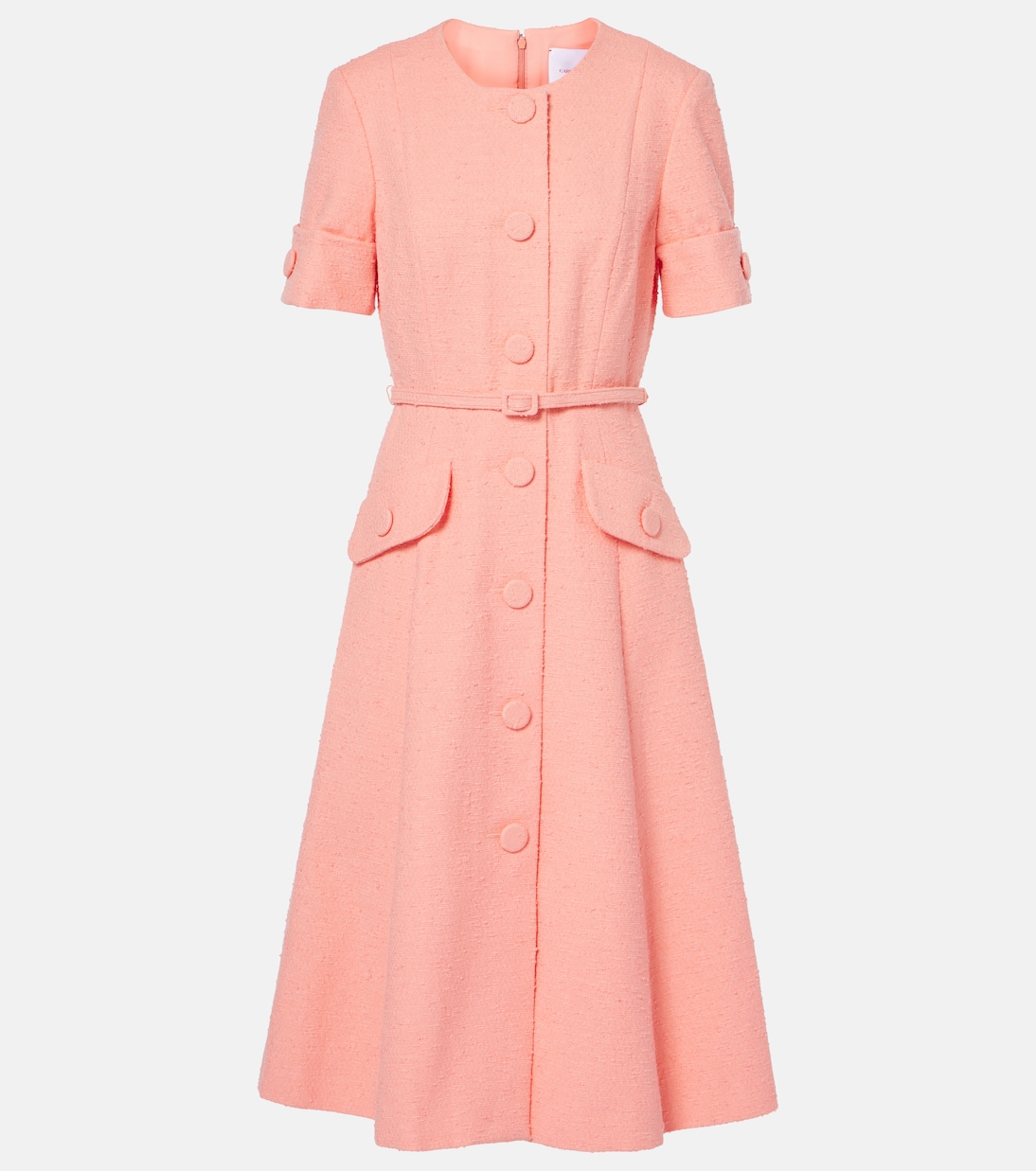 Cotton and linen-blend midi dress | Carolina Herrera