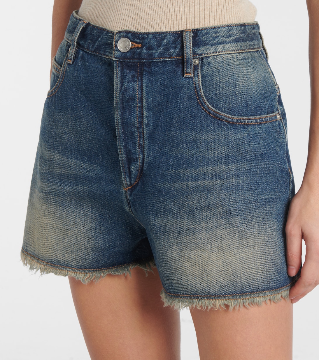 Shorts Lesia de denim con efecto desgastado | Isabel Marant