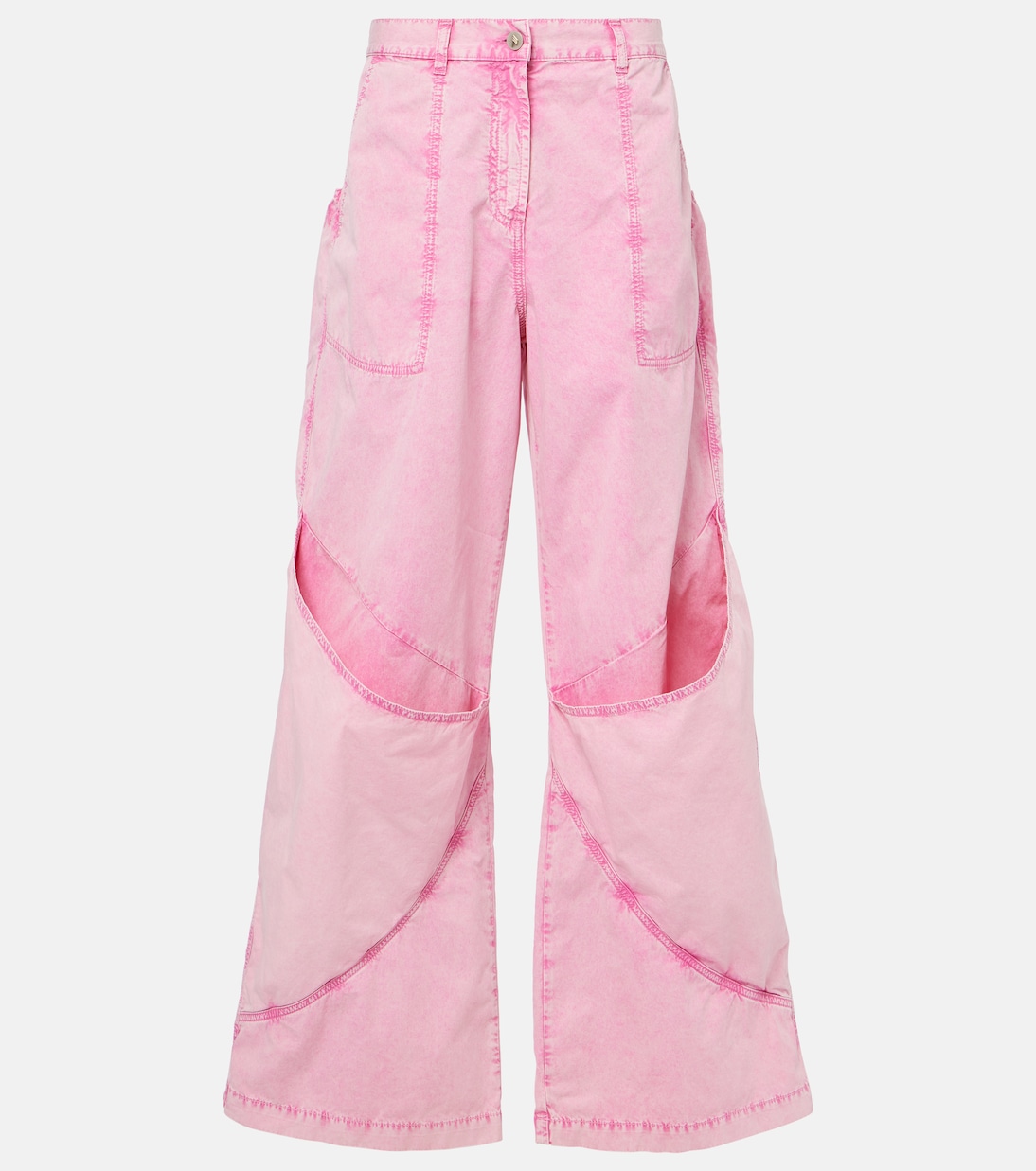 Weite Mid-Rise-Hose aus Baumwoll-Canvas | The Attico