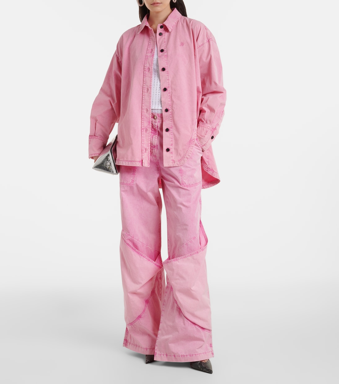 Weite Mid-Rise-Hose aus Baumwoll-Canvas | The Attico