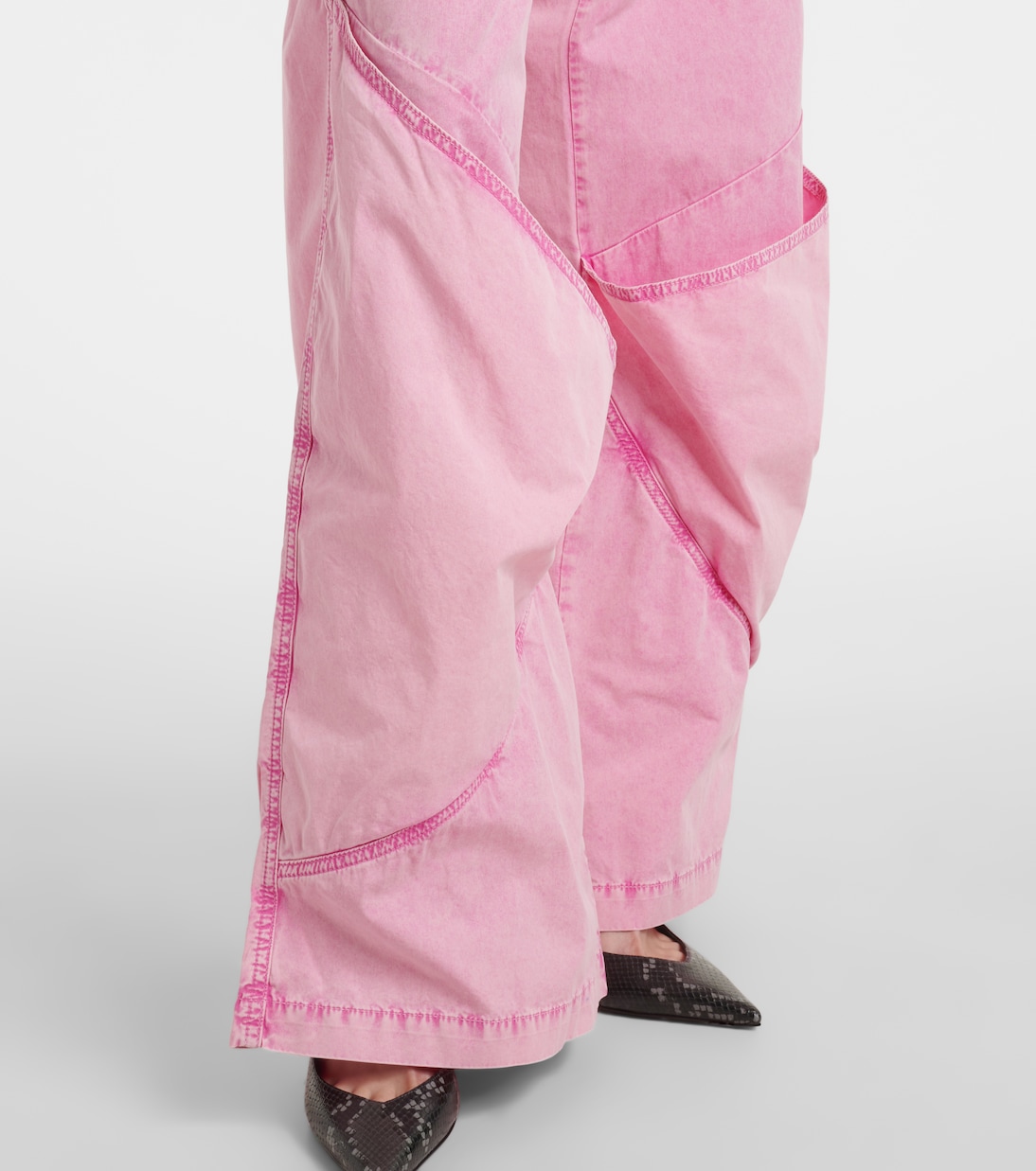 Weite Mid-Rise-Hose aus Baumwoll-Canvas | The Attico