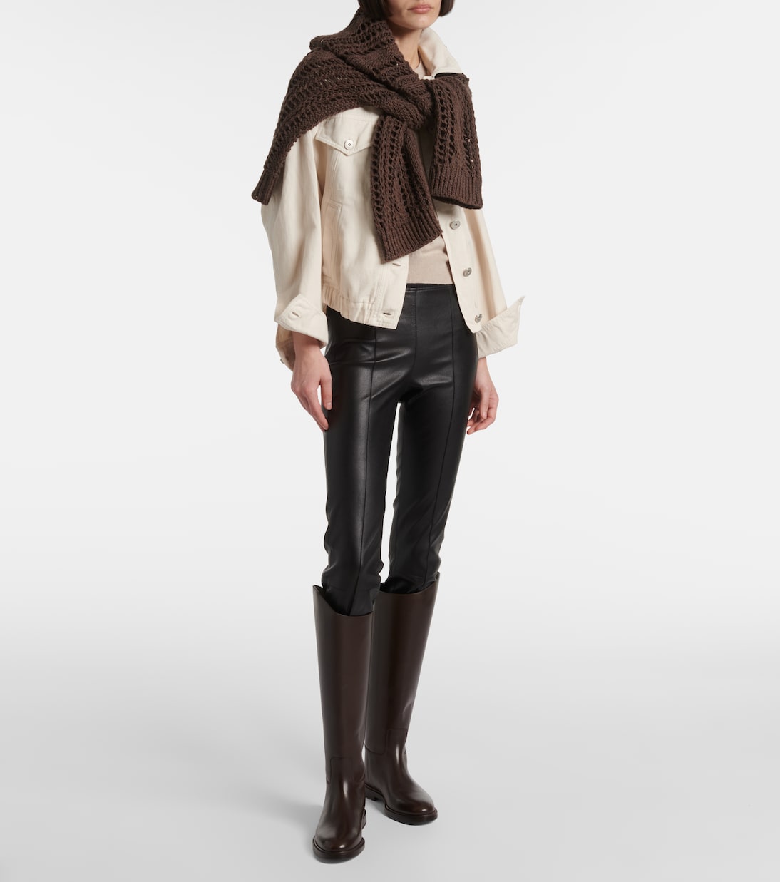 Schmale Hose aus Leder | Brunello Cucinelli