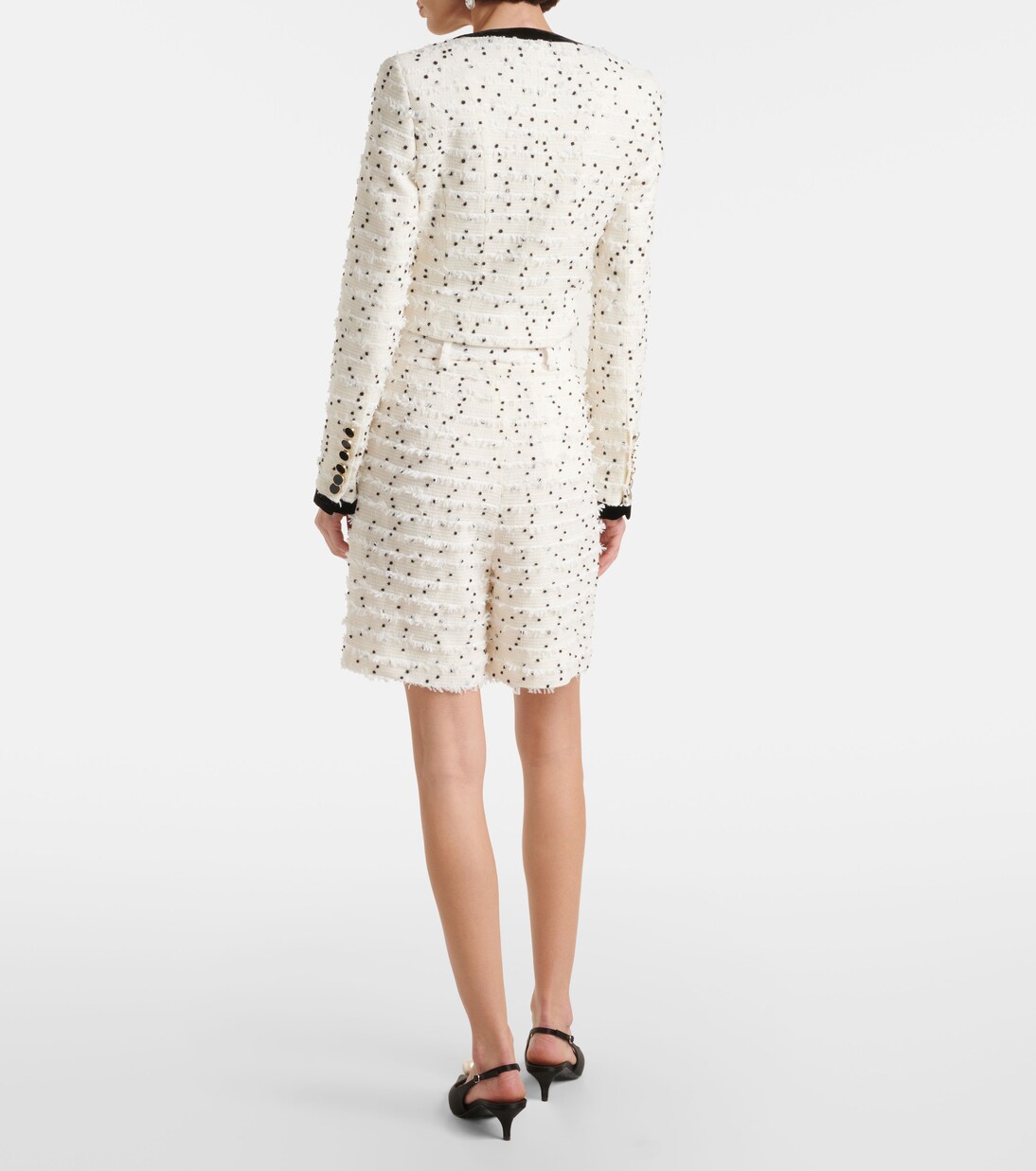 High-rise wool-blend tweed shorts | Nina Ricci