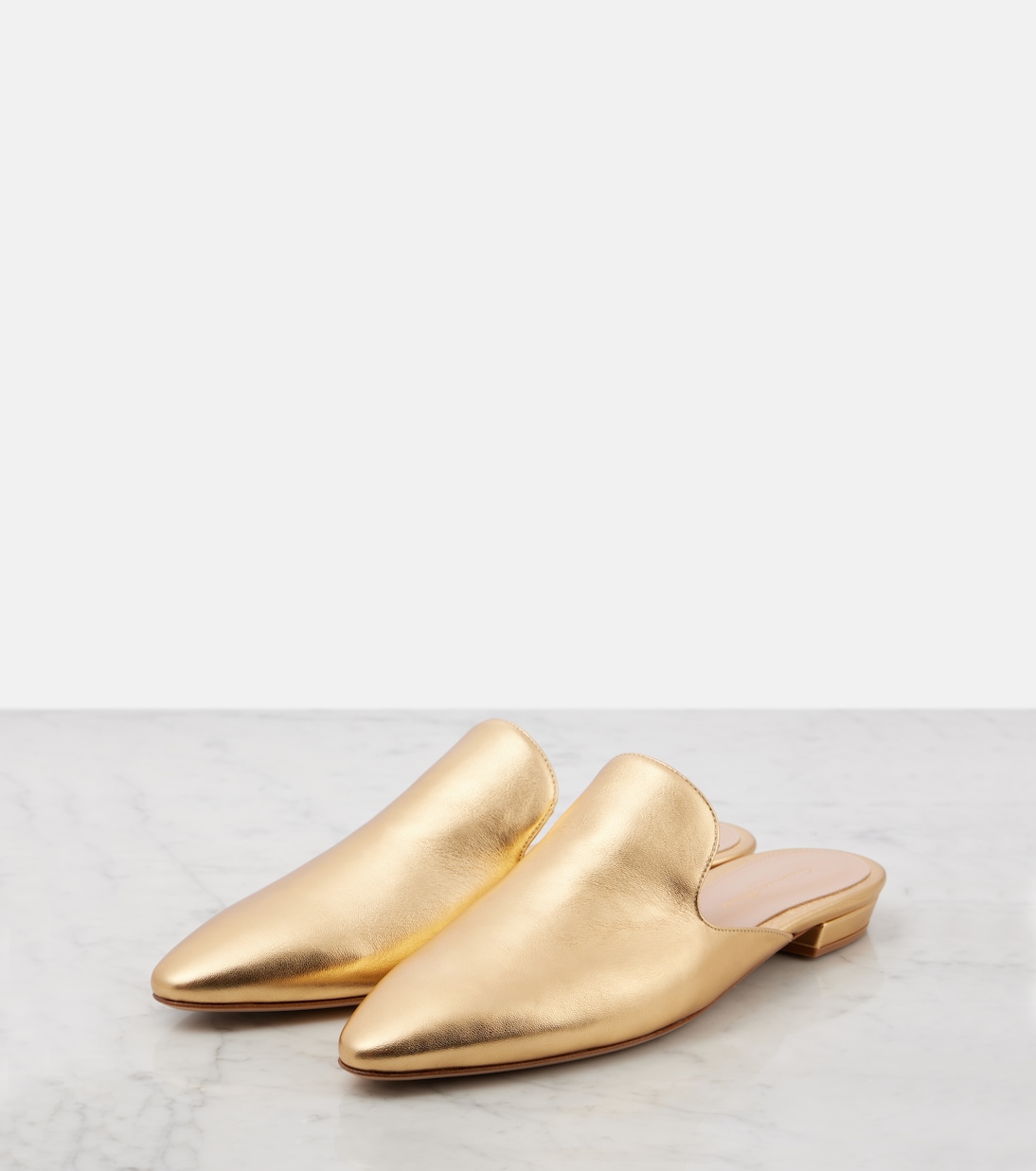 Raja metallic leather mules | Gianvito Rossi