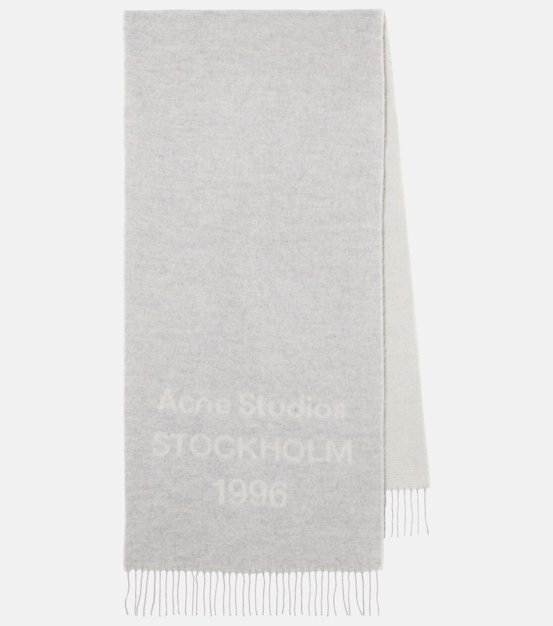 Fringed logo wool jacquard scarf | Acne Studios