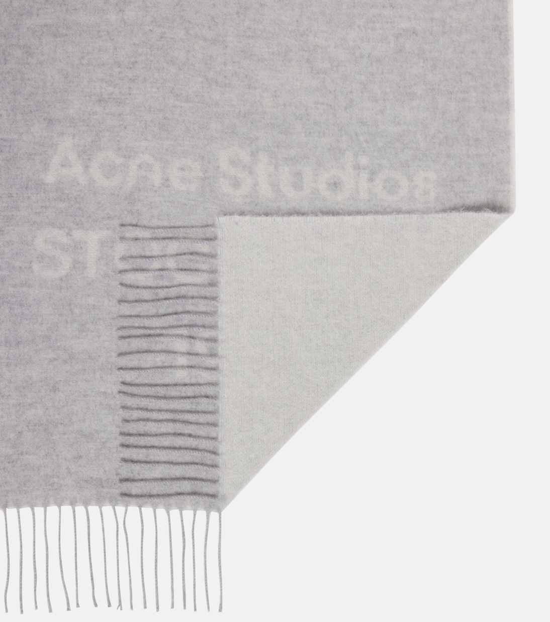Fringed logo wool jacquard scarf | Acne Studios