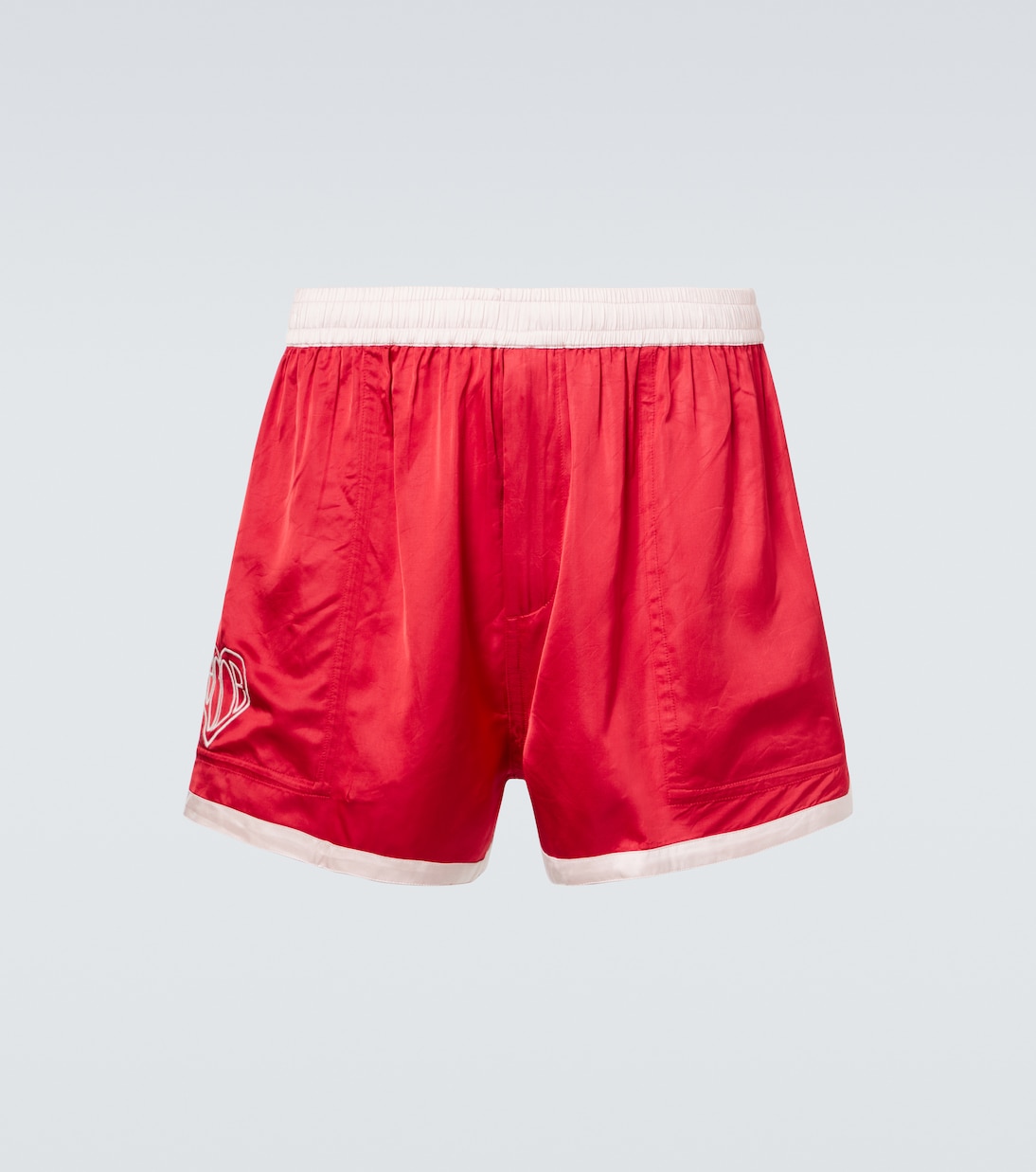 Heart Deco embroidered satin shorts | Bode