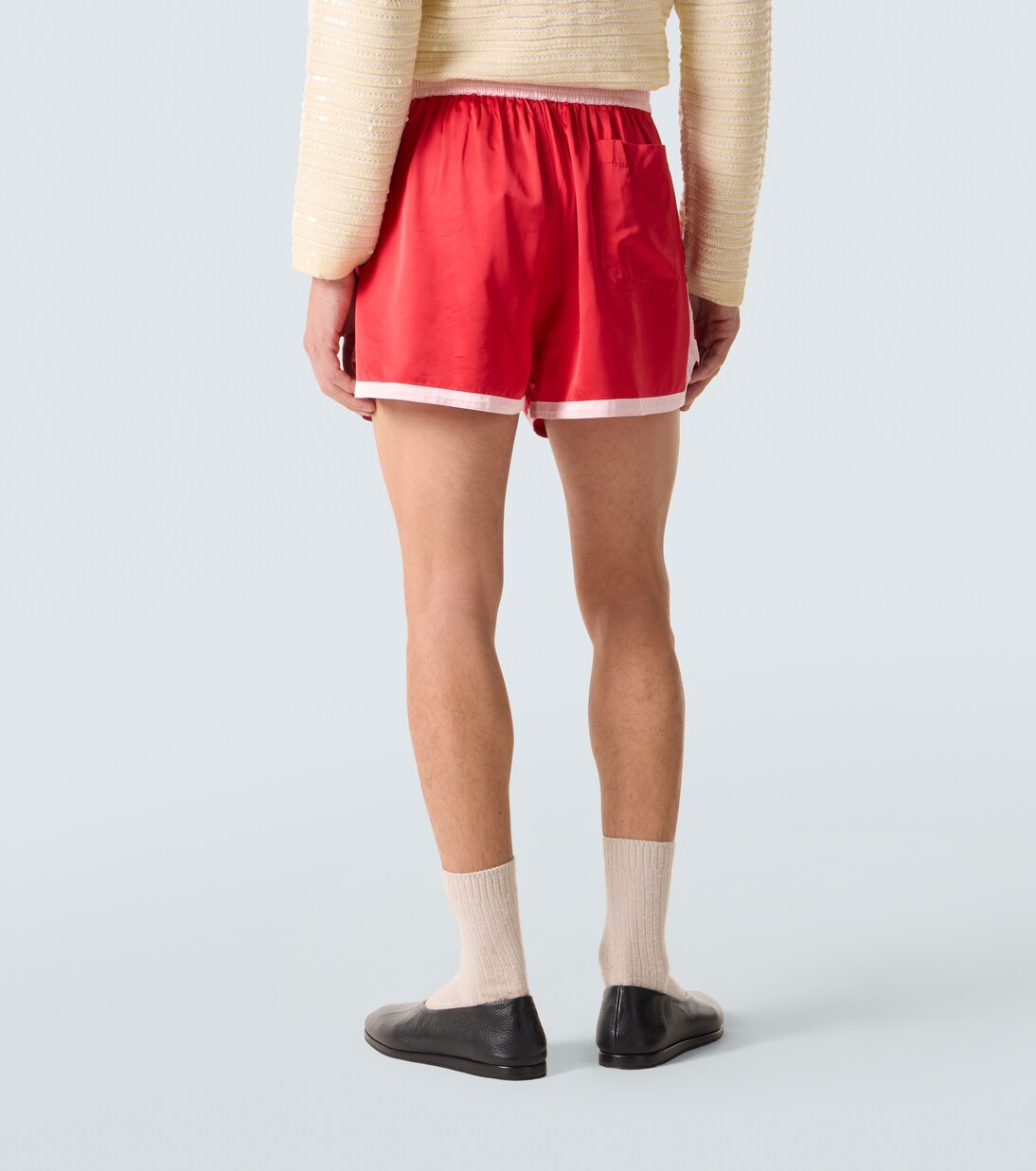 Heart Deco embroidered satin shorts | Bode