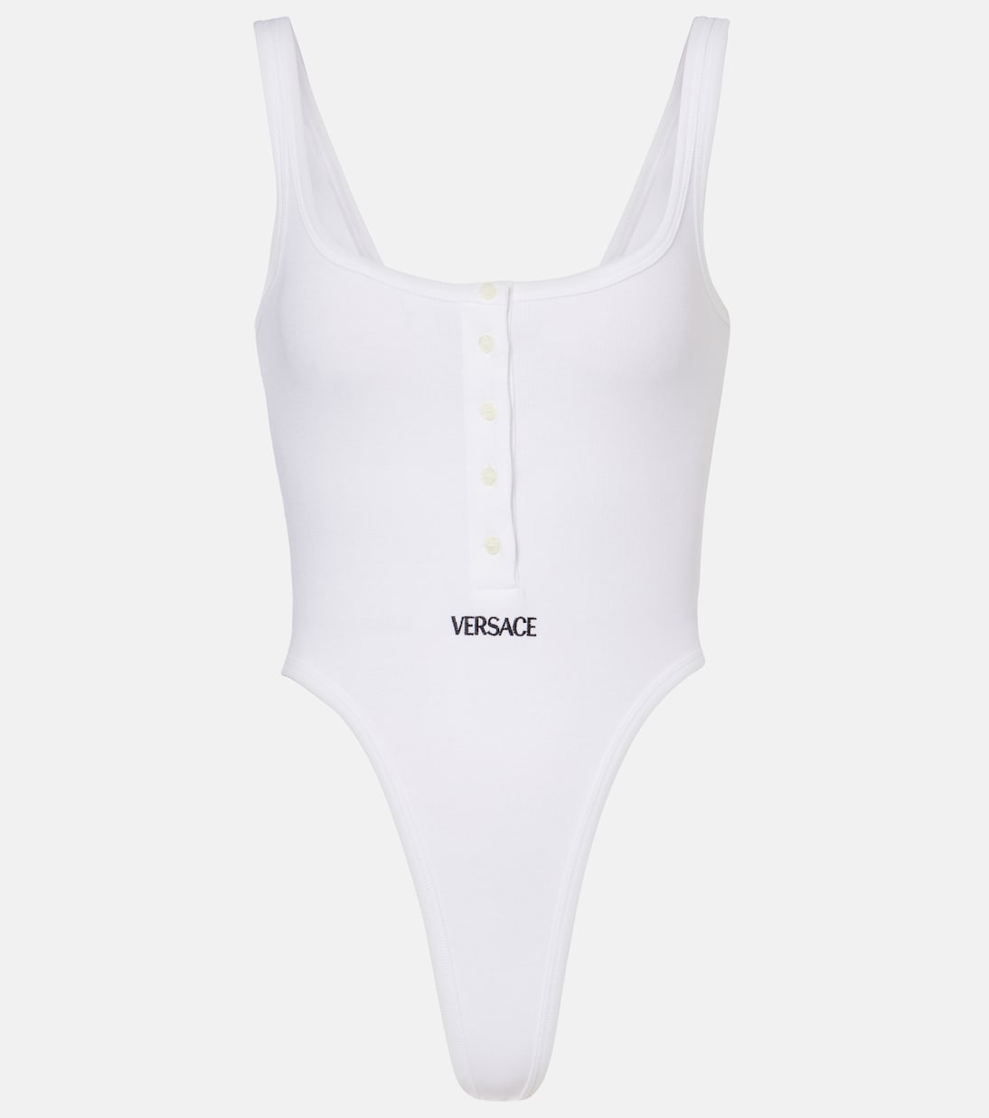 Logo ribbed-knit body suit | Versace