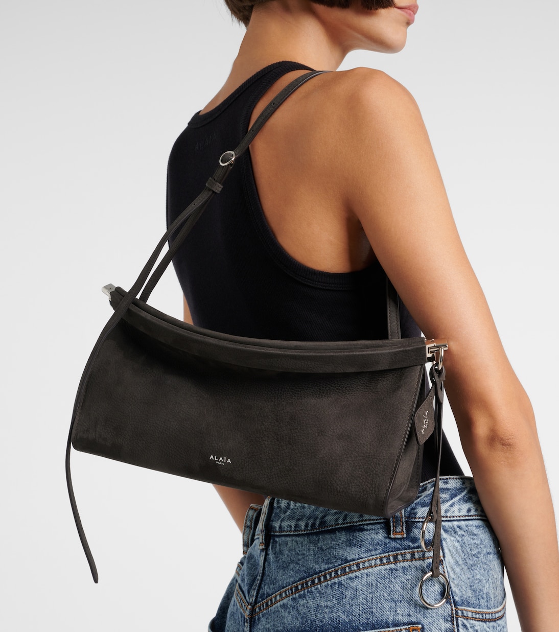 Sac Le Clic East West Medium en cuir | Alaïa
