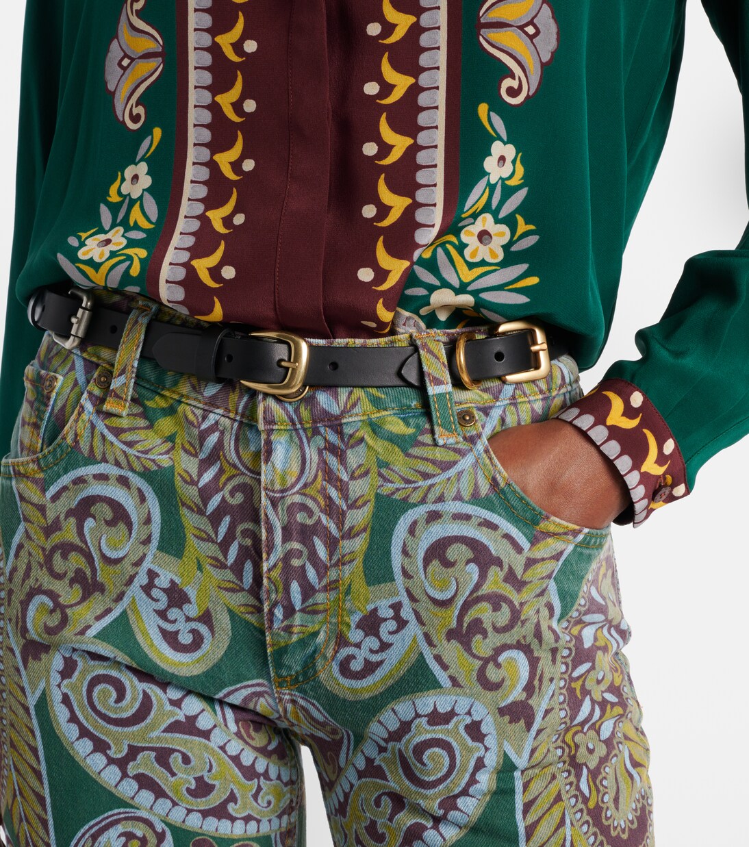 Embellished leather belt | Etro