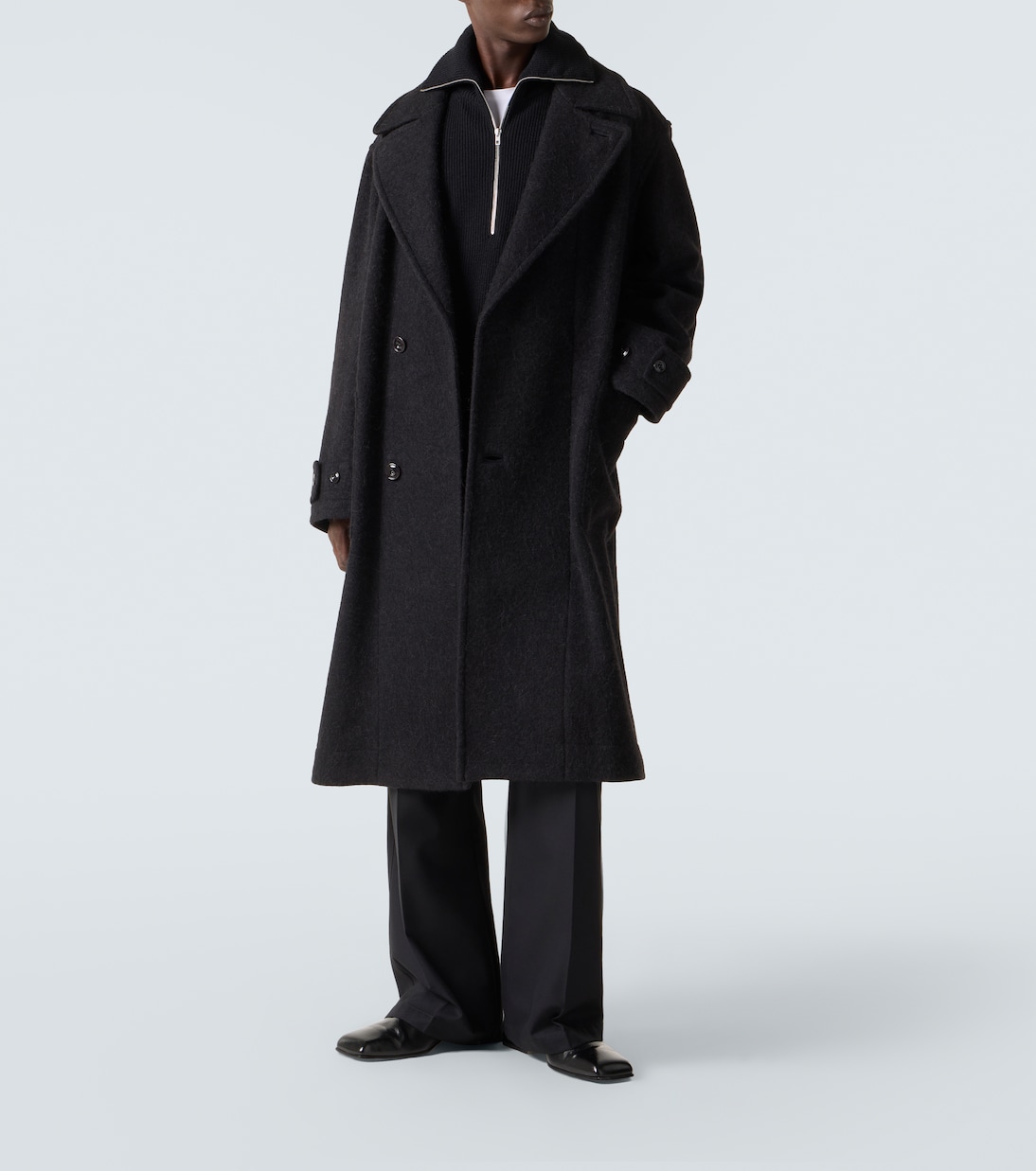 Belted alpaca and wool overcoat | Lemaire