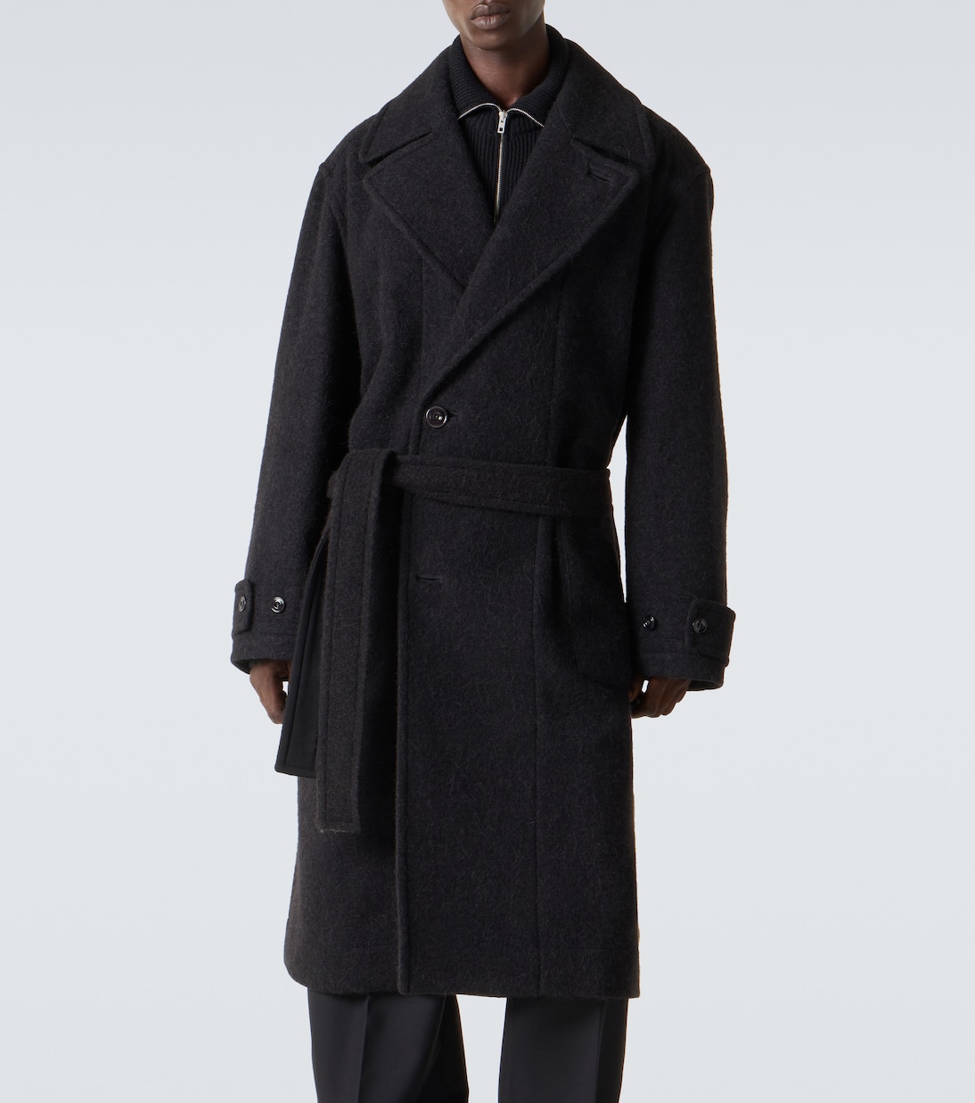 Belted alpaca and wool overcoat | Lemaire
