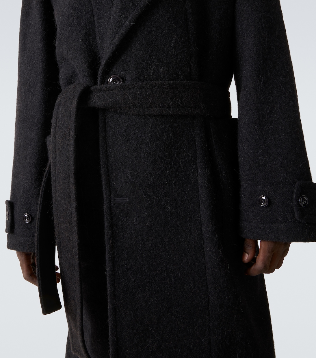 Belted alpaca and wool overcoat | Lemaire