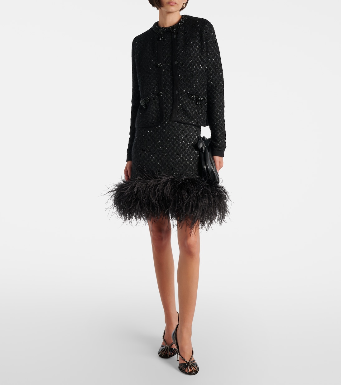 Verziertes Minikleid Novara mit Federn | Max Mara