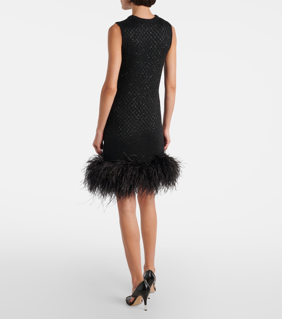 Verziertes Minikleid Novara mit Federn | Max Mara