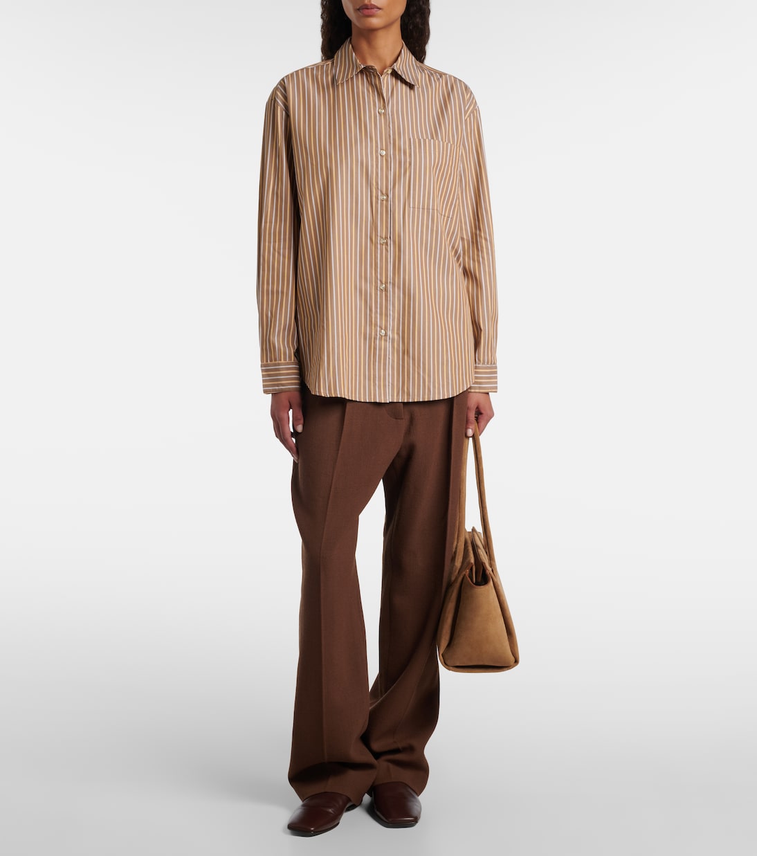 Yoshi striped cotton-blend twill shirt | Leset