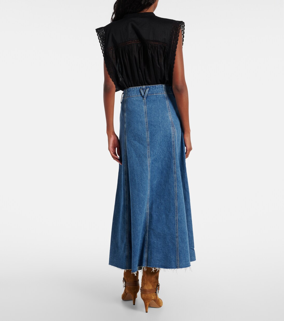 Falda midi Alix de denim | Veronica Beard