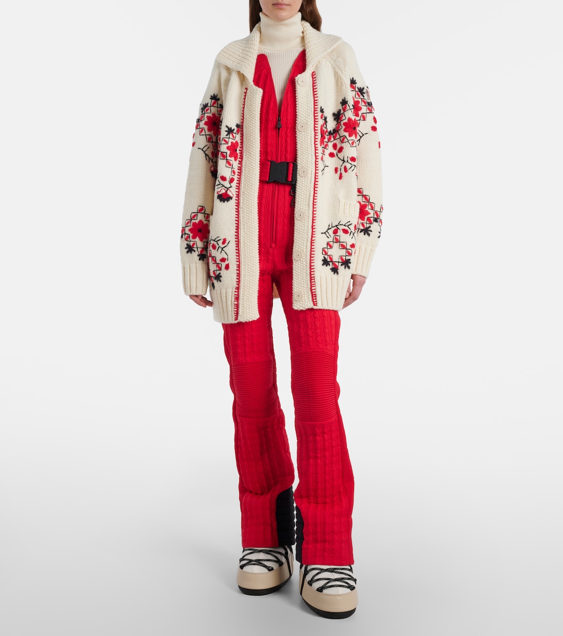Embroidered wool-blend cardigan | Moncler Grenoble