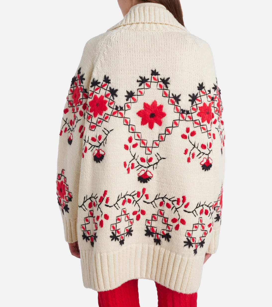 Embroidered wool-blend cardigan | Moncler Grenoble