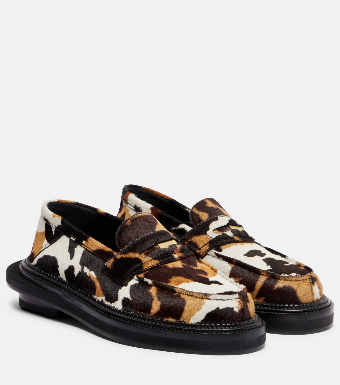 x J.M. Weston 180 calf hair penny loafers | Sacai