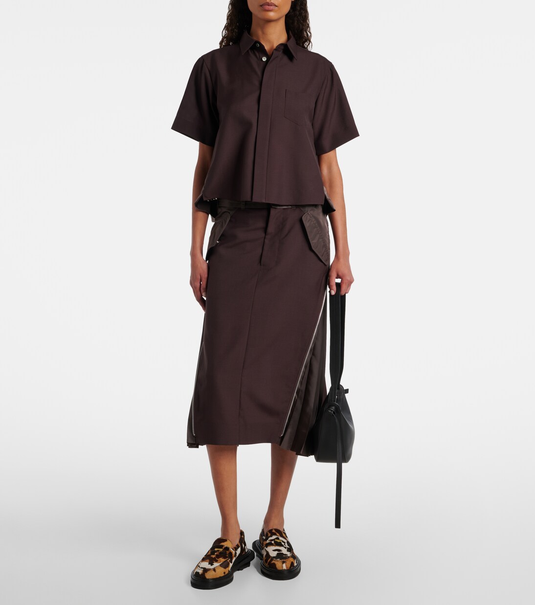 x J.M. Weston 180 calf hair penny loafers | Sacai