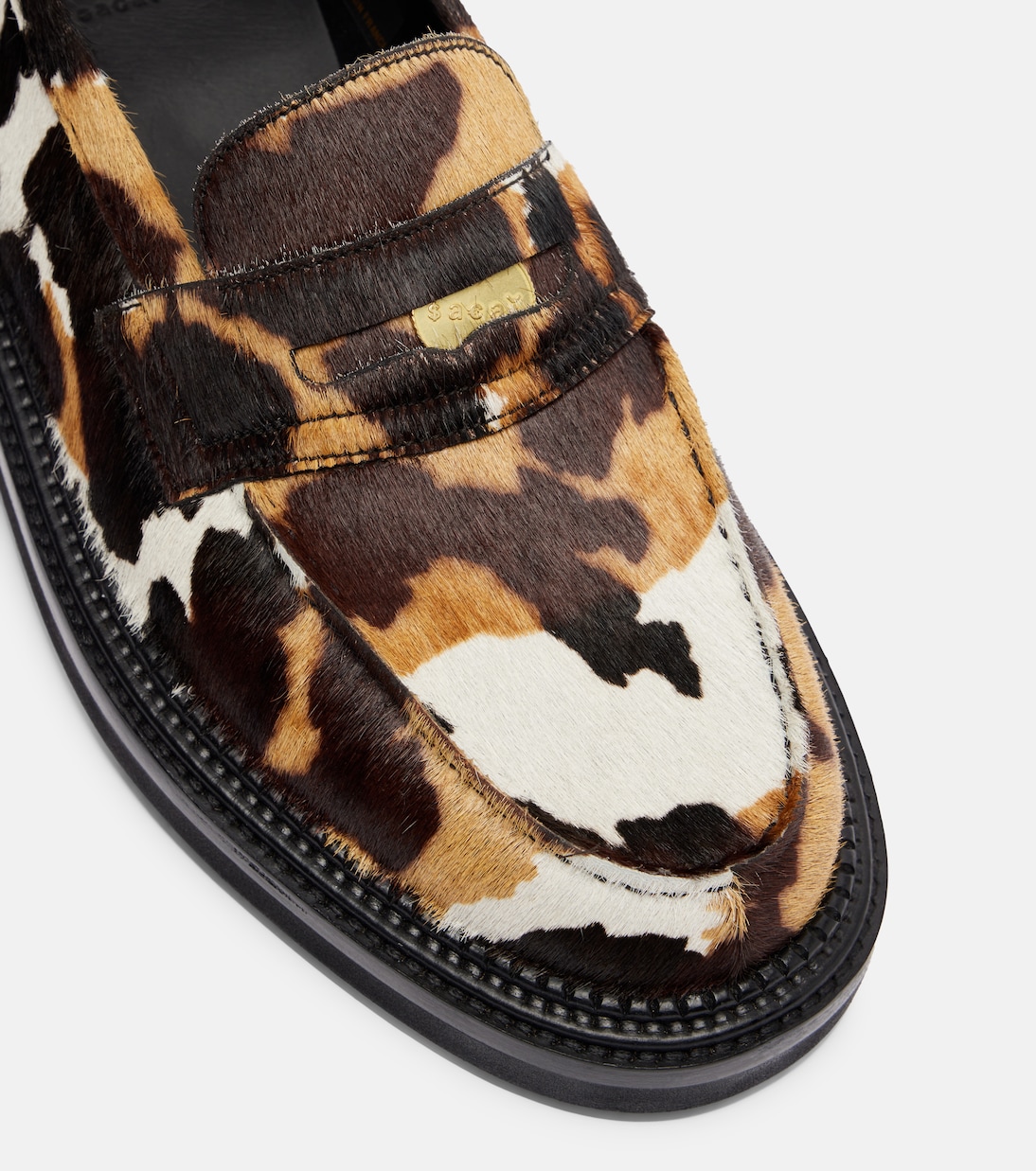 x J.M. Weston 180 calf hair penny loafers | Sacai