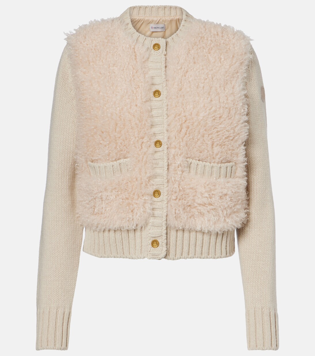 Down-paneled wool and teddy cardigan | Moncler