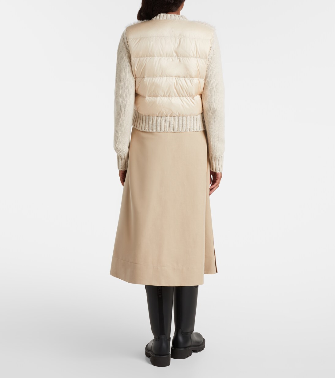 Down-paneled wool and teddy cardigan | Moncler