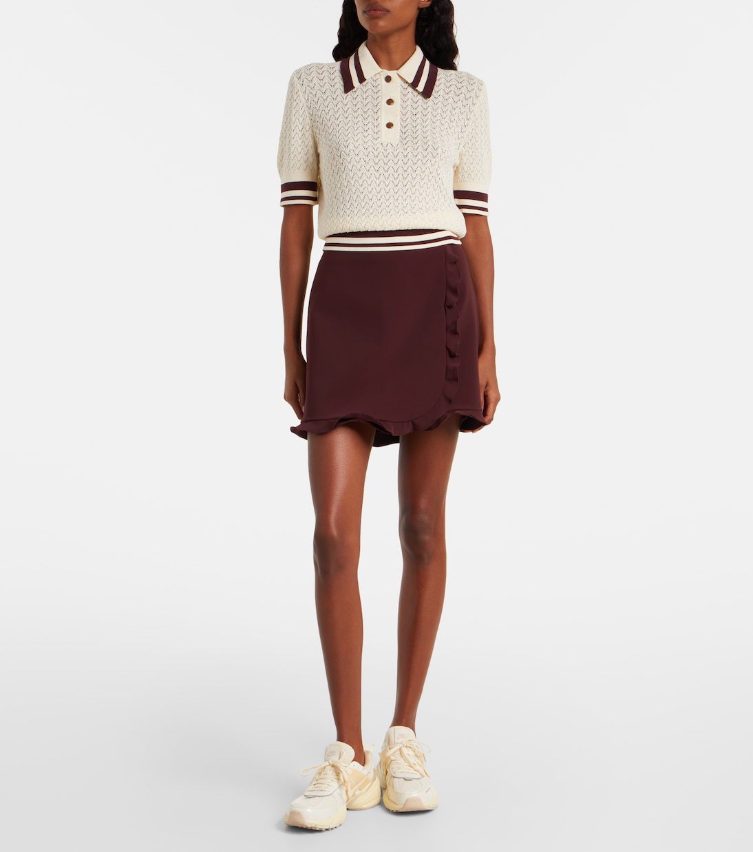 Cotton pointelle polo shirt | Tory Burch