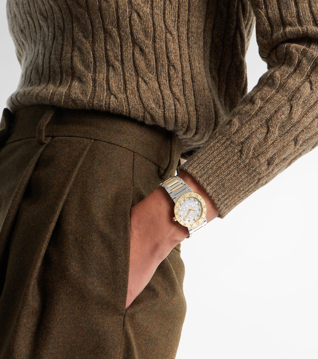 Bvlgari Bvlgari 18kt gold and steel watch with diamonds | Bvlgari