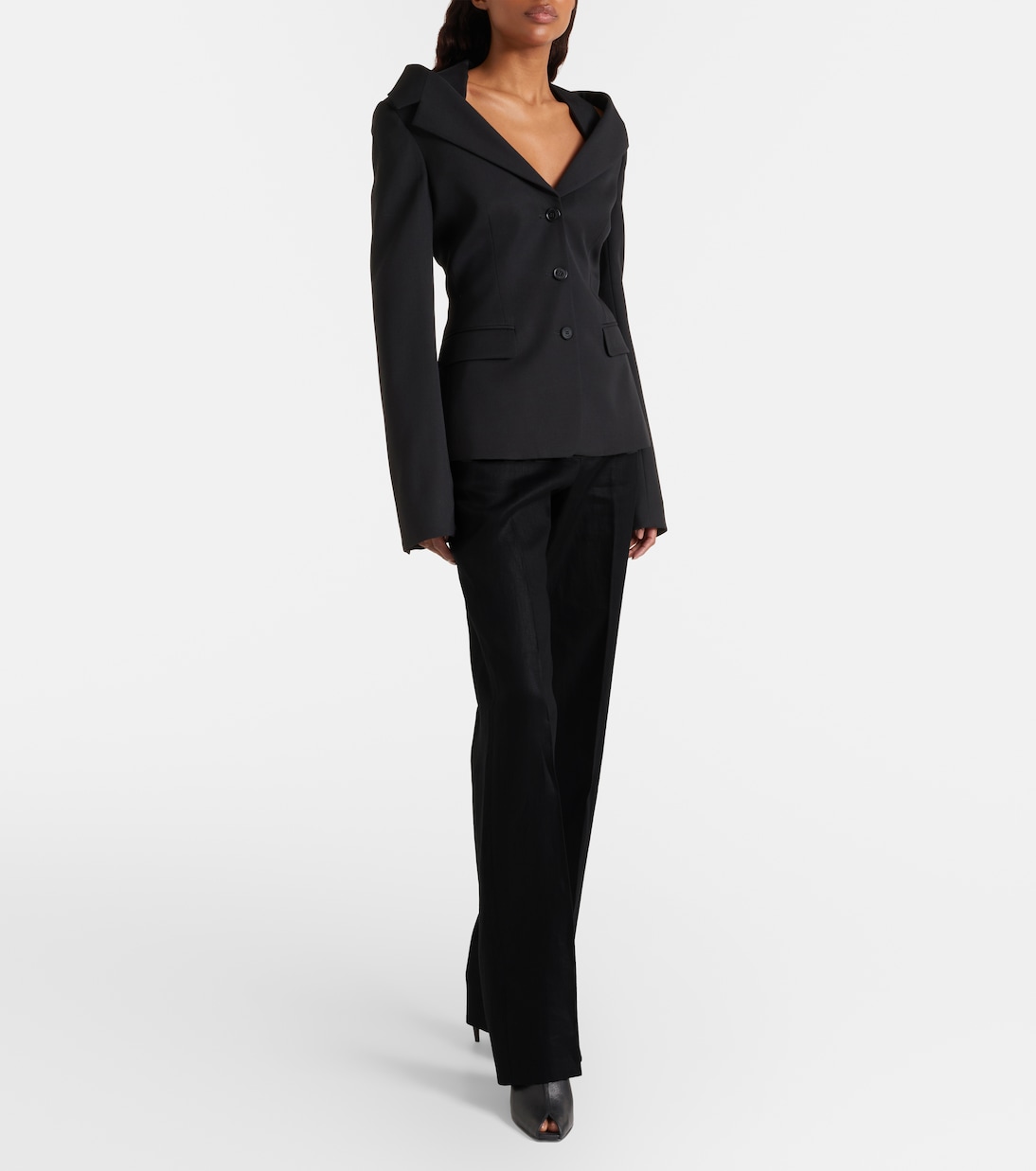 High-rise wool flared pants  | McQueen