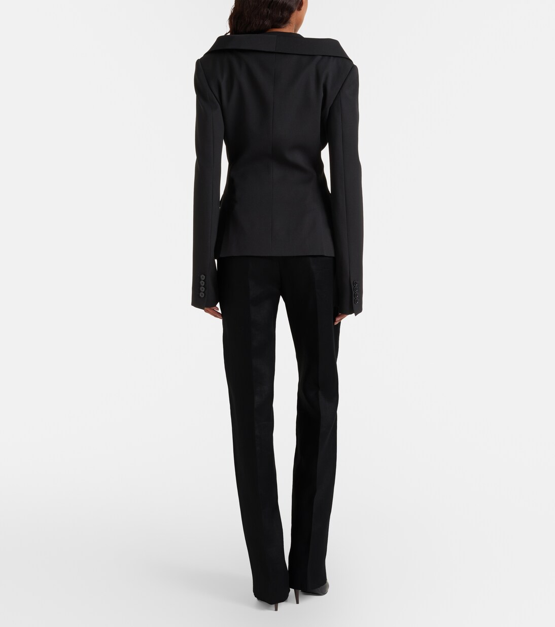 High-rise wool flared pants  | McQueen
