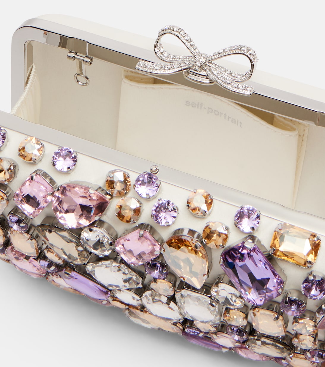 Crystal-embellished box clutch | Self-Portrait
